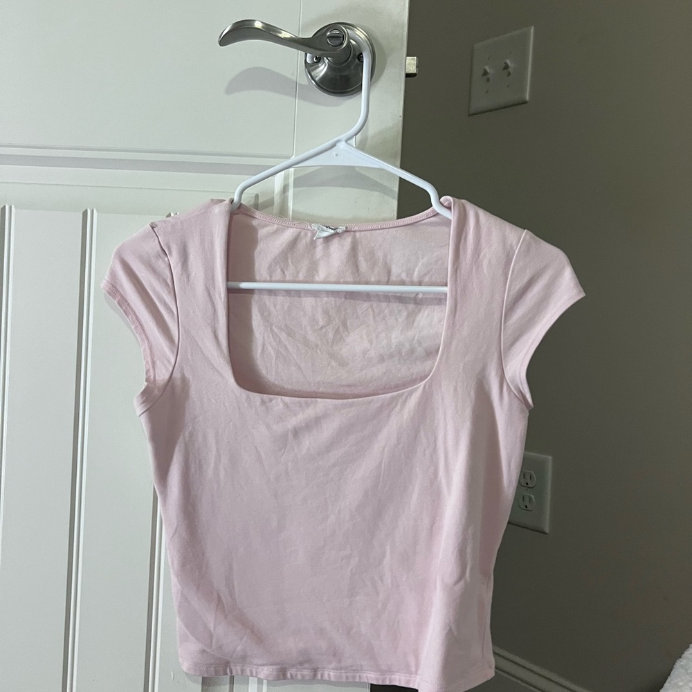 Garage Blush Cap Sleeve Crop Top